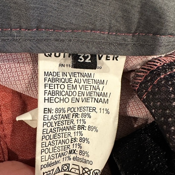 Quiksilver Amphibian Shorts Men’s 32 Rust Red 4-Way Stretch Quick-Dry Shorts - Picture 5 of 8